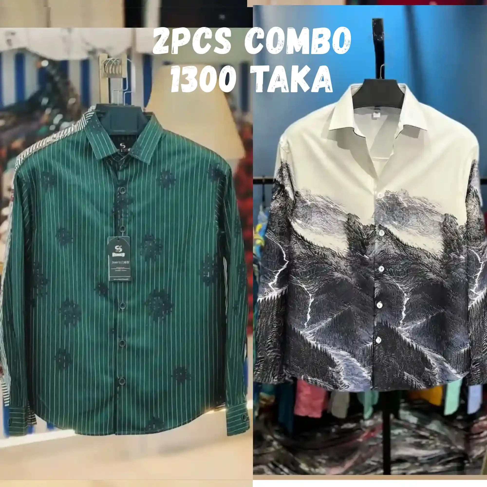 SIZE M 2pcs Combo Package Men's Premium Shirt